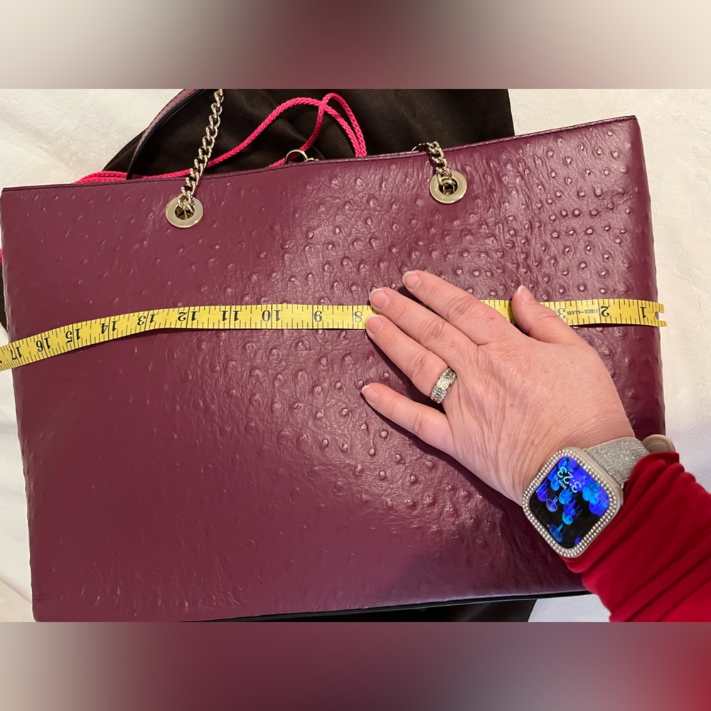 KATE SPADE ♠️ HALSEY A LA VITA OSTRICH IN RIOJA NWOT - Picture 10 of 16